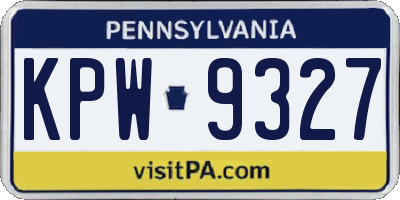 PA license plate KPW9327