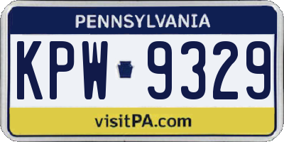 PA license plate KPW9329