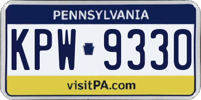 PA license plate KPW9330