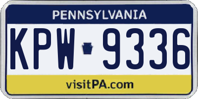 PA license plate KPW9336