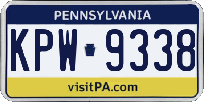 PA license plate KPW9338