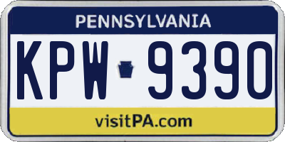 PA license plate KPW9390