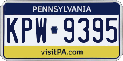 PA license plate KPW9395