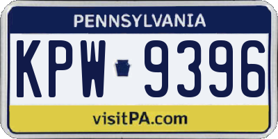 PA license plate KPW9396