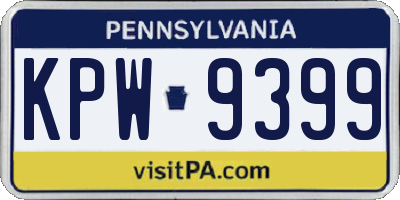 PA license plate KPW9399