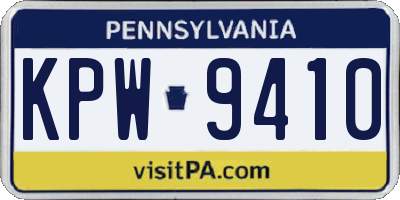 PA license plate KPW9410