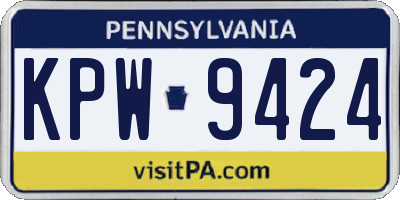 PA license plate KPW9424