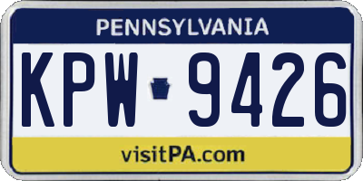 PA license plate KPW9426