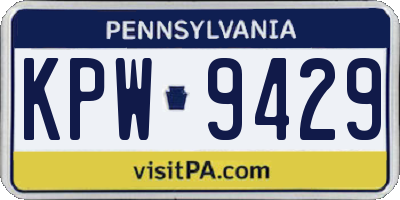 PA license plate KPW9429
