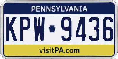 PA license plate KPW9436