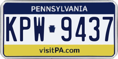 PA license plate KPW9437