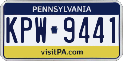 PA license plate KPW9441
