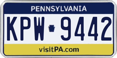 PA license plate KPW9442