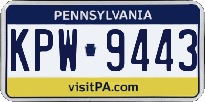 PA license plate KPW9443