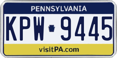 PA license plate KPW9445