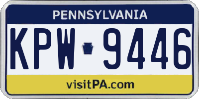 PA license plate KPW9446