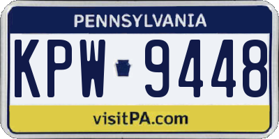 PA license plate KPW9448