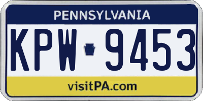 PA license plate KPW9453