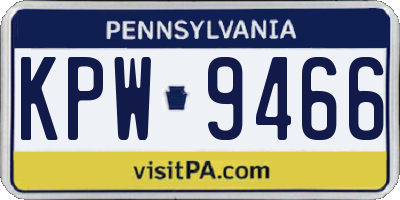 PA license plate KPW9466