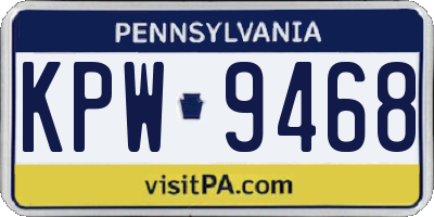 PA license plate KPW9468