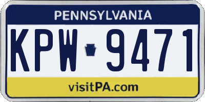 PA license plate KPW9471