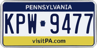 PA license plate KPW9477