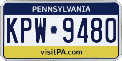 PA license plate KPW9480