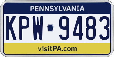 PA license plate KPW9483