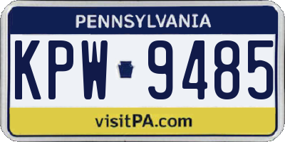 PA license plate KPW9485