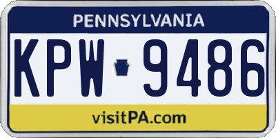 PA license plate KPW9486