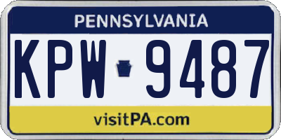 PA license plate KPW9487
