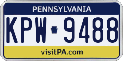 PA license plate KPW9488