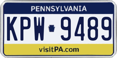 PA license plate KPW9489