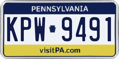 PA license plate KPW9491