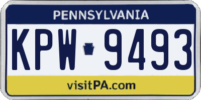 PA license plate KPW9493