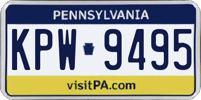 PA license plate KPW9495
