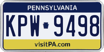 PA license plate KPW9498