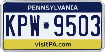 PA license plate KPW9503