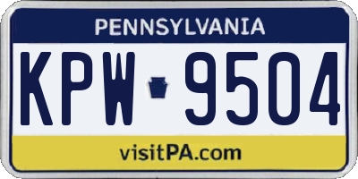 PA license plate KPW9504