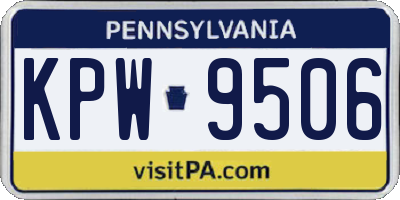 PA license plate KPW9506