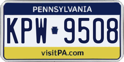 PA license plate KPW9508