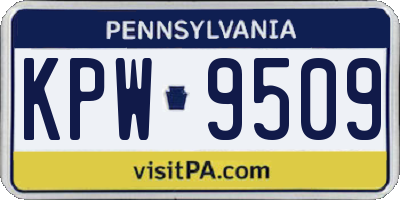 PA license plate KPW9509