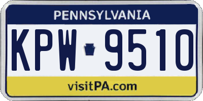 PA license plate KPW9510