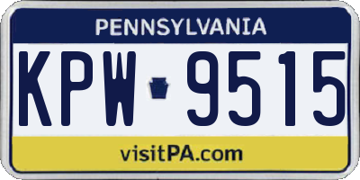 PA license plate KPW9515