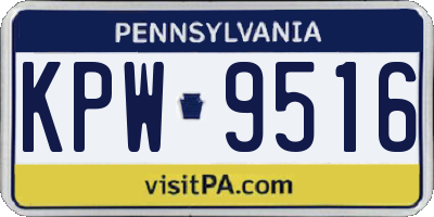 PA license plate KPW9516