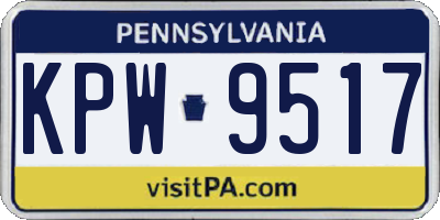 PA license plate KPW9517