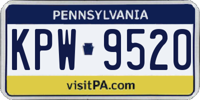PA license plate KPW9520