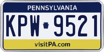 PA license plate KPW9521