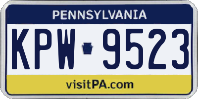 PA license plate KPW9523