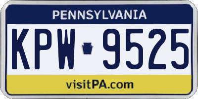 PA license plate KPW9525